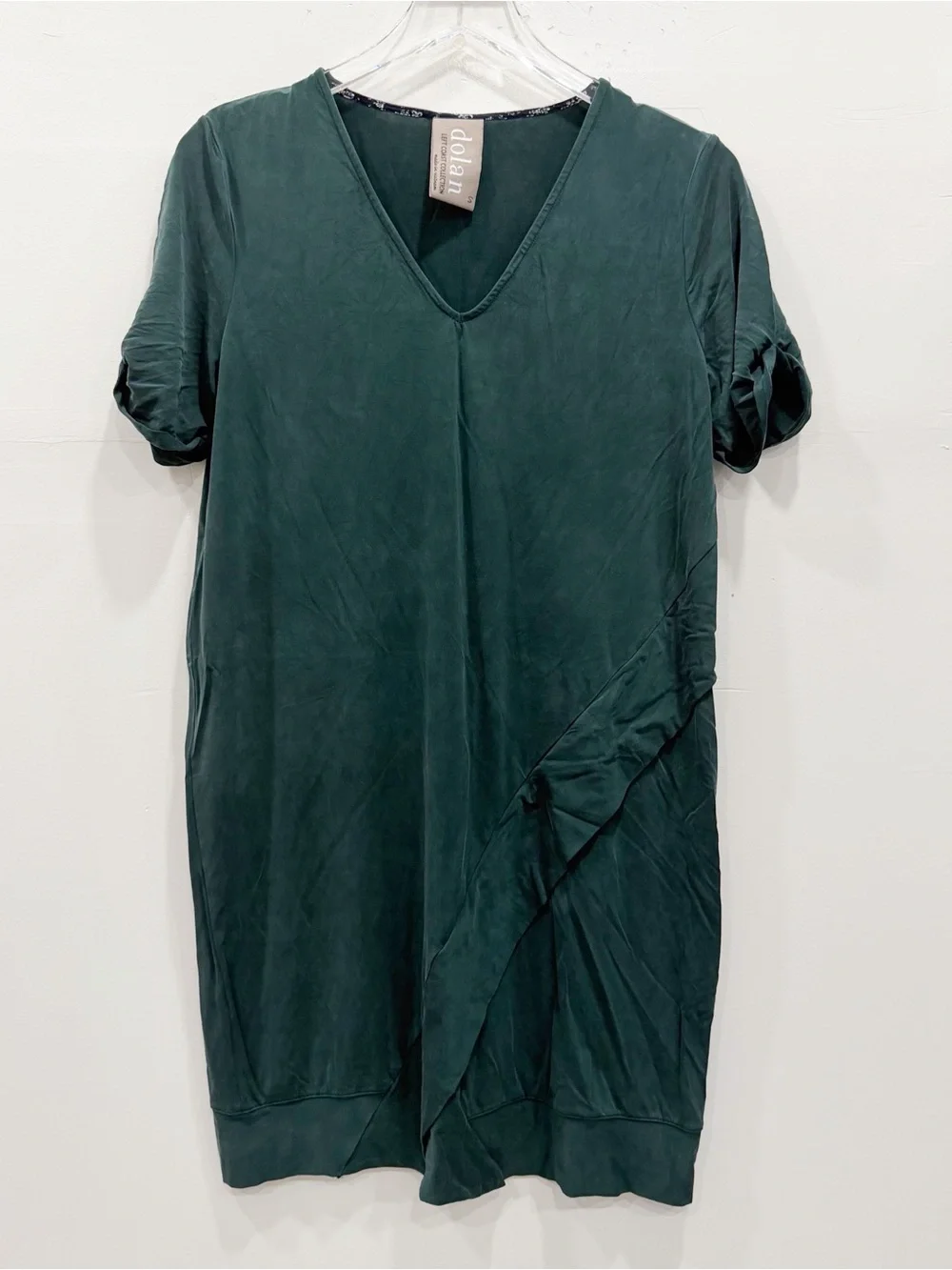 Anthropologie Dolan Green Short Sleeve Shift Dress Flowy Green Small - Picture 2 of 7